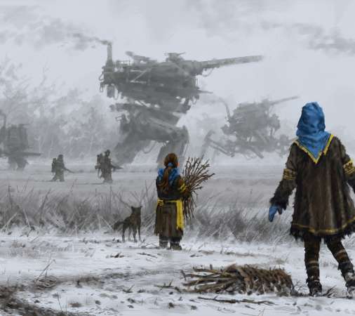 Jakub Rozalski Mobile Horizontal fond d'cran