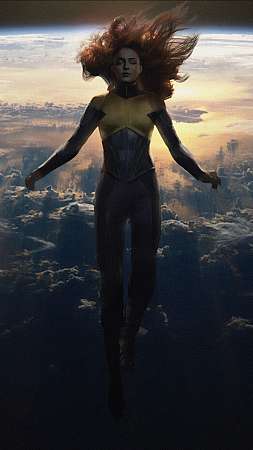 X-Men Dark Phoenix - Unconscious in Space Mobile Vertical fond d'écran