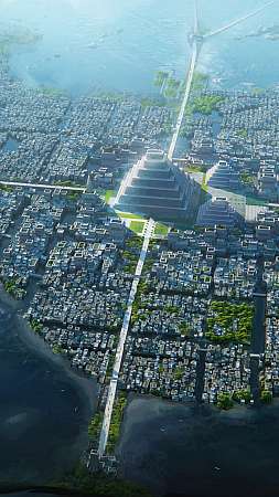 Dragons conquer America - Tenochtitlan city Mobile Vertical fond d'écran