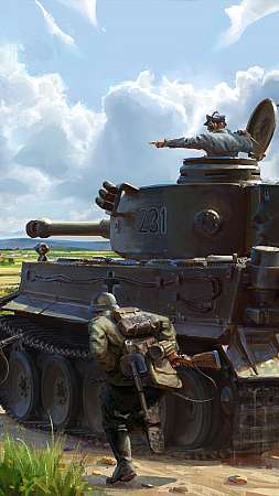 Tank Squad key illustration: A Tiger's close encounter Mobile Vertical fond d'écran