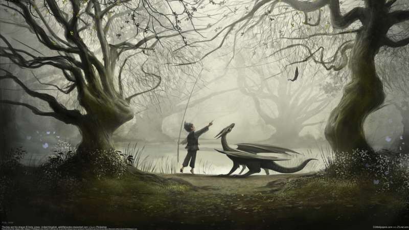 The boy and his dragon fond d'cran