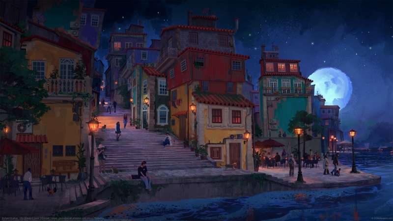 Stylised Brushes - City Streets fond d'�cran