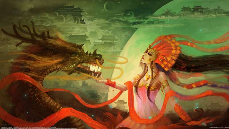 Dragon and Phoenix fond d'cran