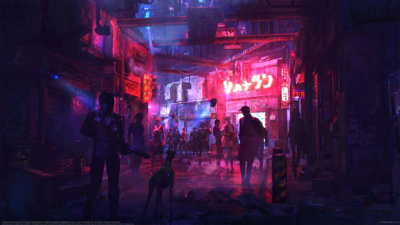 Cyberpunk Street 02 fond d'cran