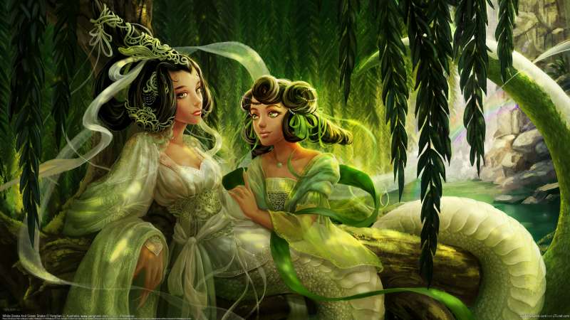 White Snake And Green Snake fond d'cran