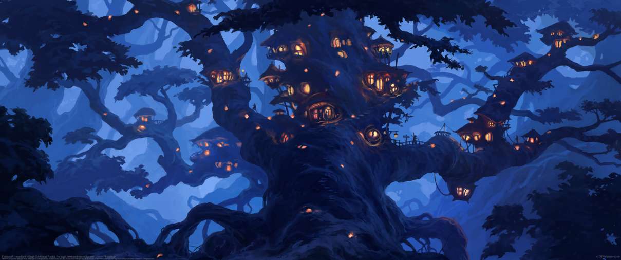 Fablecraft - woodland village ultralarge fond d'cran