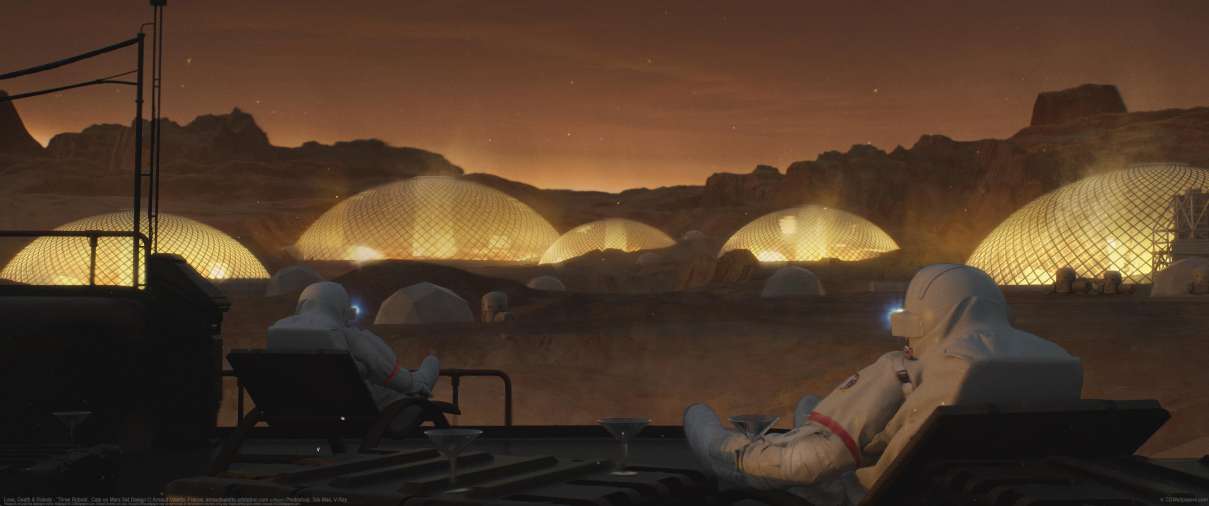 Love, Death & Robots - 'Three Robots', Cats on Mars Set Design ultralarge fond d'�cran