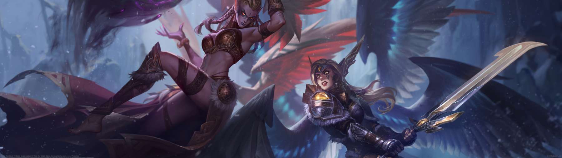 Battle Born Kayle VS Exiled Morgana splash ultralarge fond d'�cran