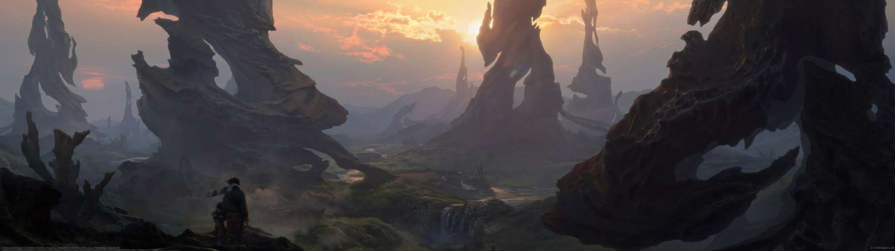 Fantasy landscape ultralarge fond d'cran