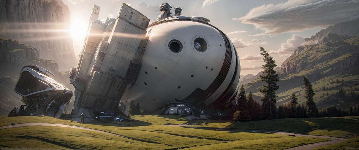 Giant scifi telescope ultralarge fond d'cran
