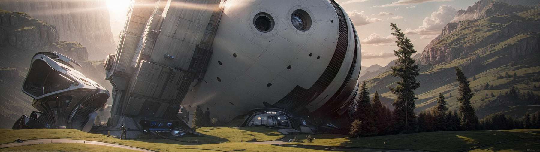 Giant scifi telescope ultralarge fond d'cran