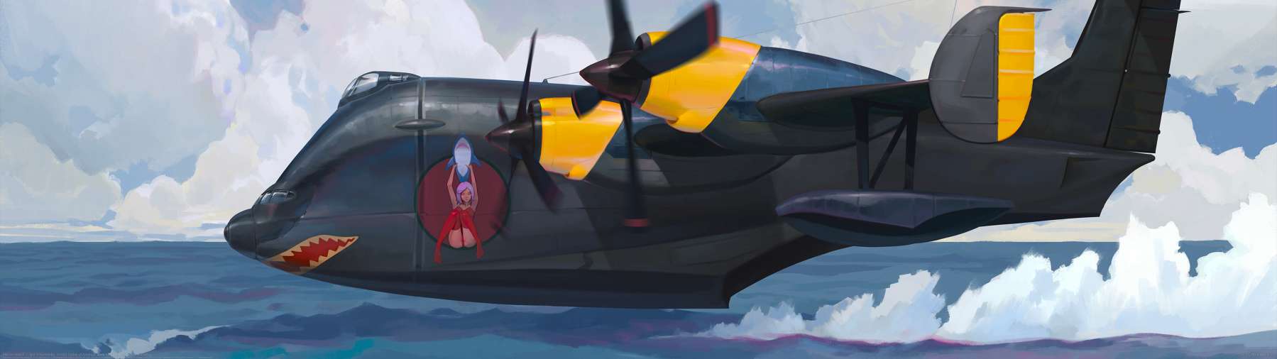 Marine sketch ultralarge fond d'cran
