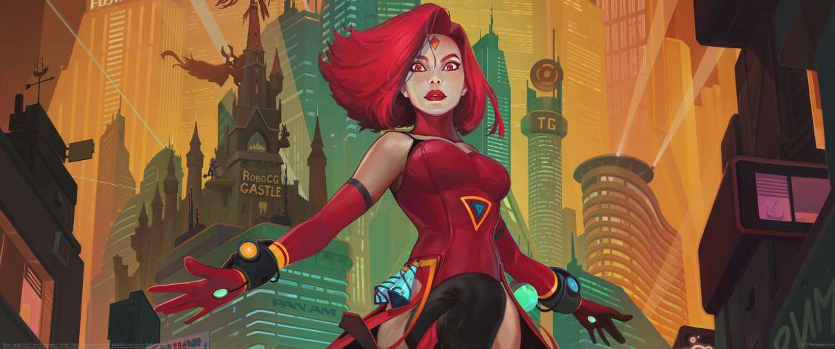 Neon Lights Lina ultralarge fond d'cran