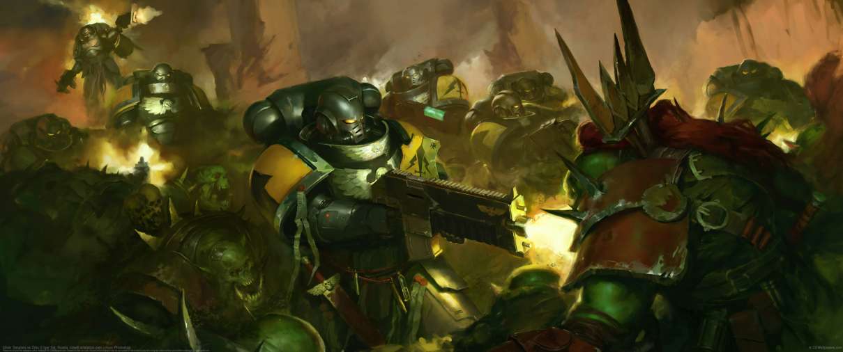 Silver Templars vs Orks ultralarge fond d'cran