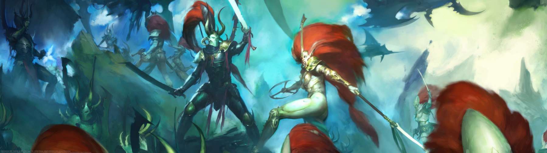 Warhammer 40k: Drazhar vs Jain Zar ultralarge fond d'�cran