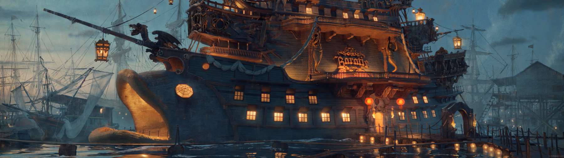 One Piece concept: Baratie ultralarge fond d'cran