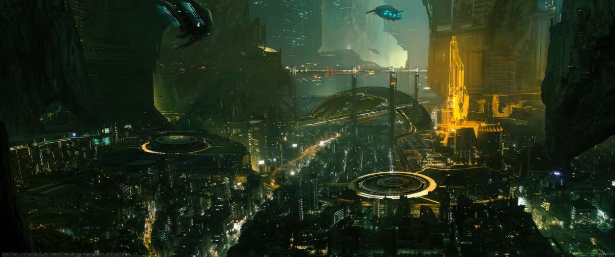 Eclipse Phase - Lunar Cave City ultralarge fond d'�cran