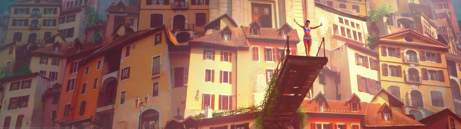 La baigneuse d'Annecy ultralarge fond d'cran