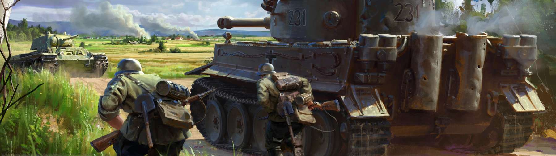 Tank Squad key illustration: A Tiger's close encounter ultralarge fond d'cran