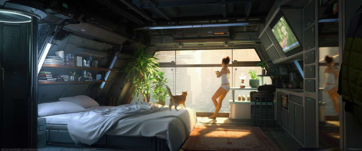 Room from some distant future - concept keyframe illustration ultralarge fond d'cran