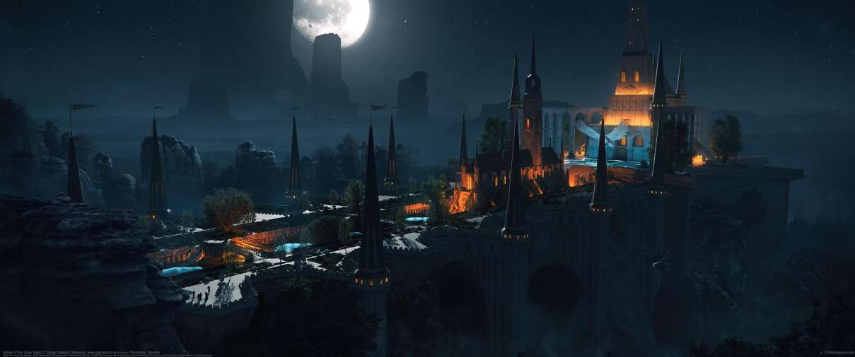 Abbey of the Skies Night ultralarge fond d'cran