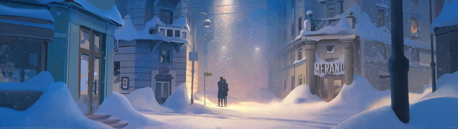 Snowfall ultralarge fond d'cran