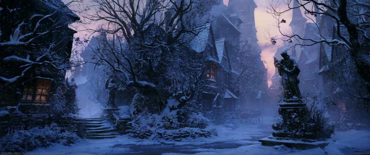 Winter medieval environment ultralarge fond d'cran