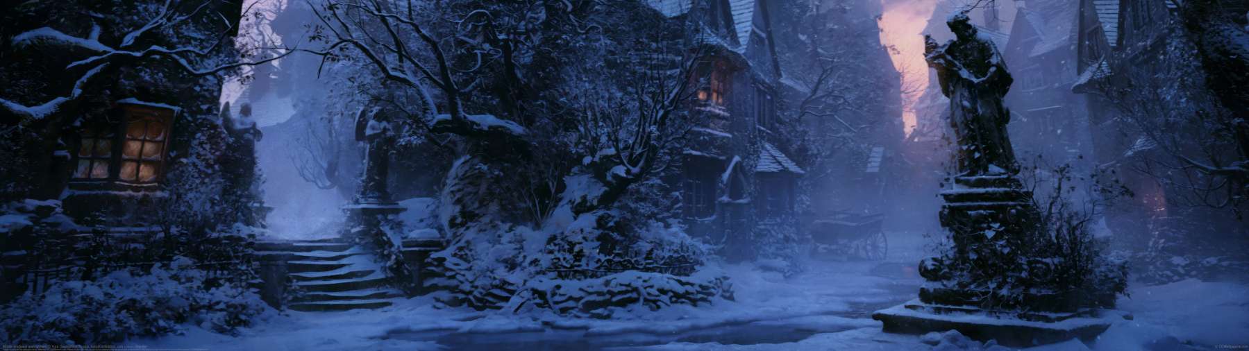 Winter medieval environment ultralarge fond d'cran