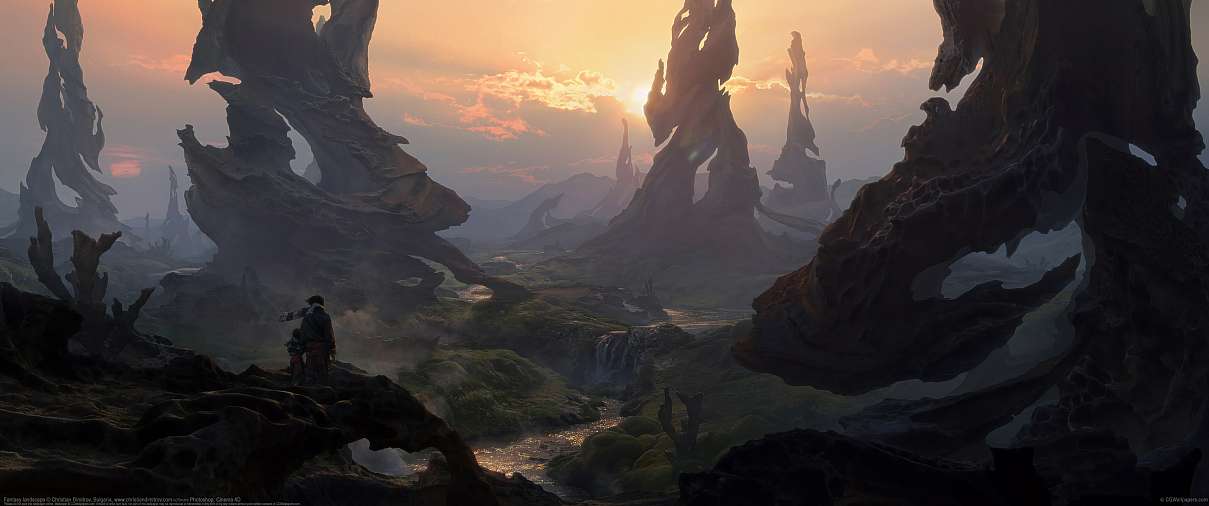 Fantasy landscape ultralarge fond d'cran