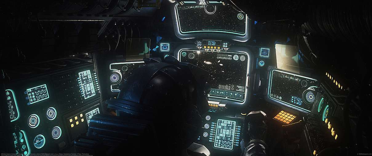 Military Space Cockpit ultralarge fond d'cran