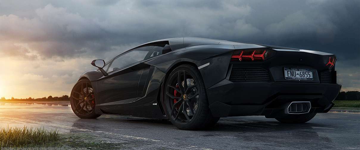 The Black Aventador ultralarge fond d'cran