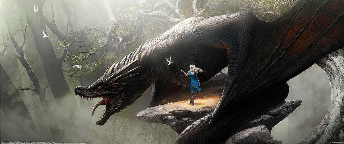 Daenerys & Drogon ultralarge fond d'cran